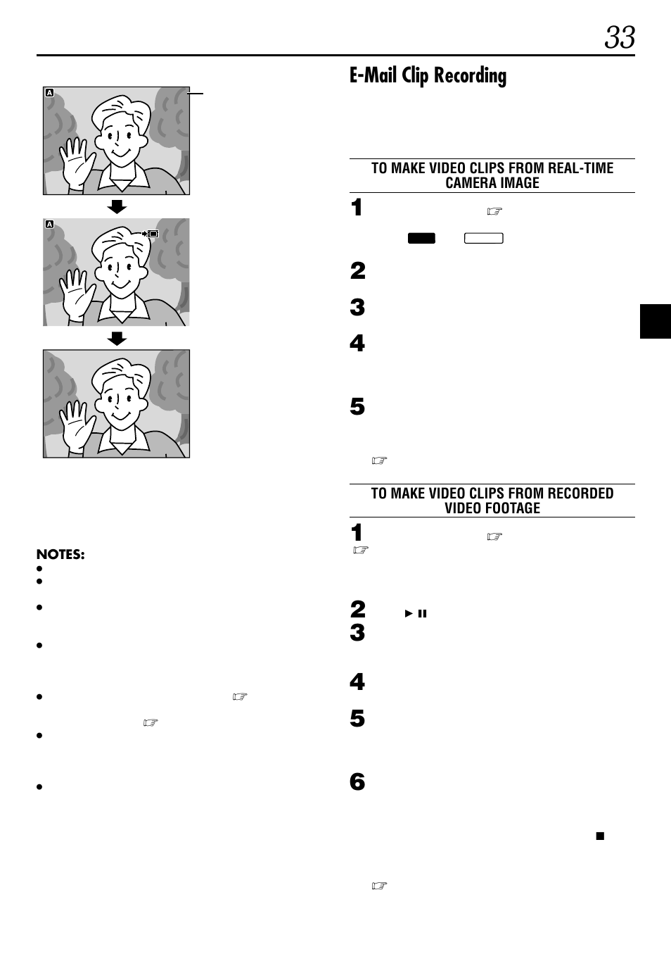 E-mail clip recording | JVC GR-DVL160 User Manual | Page 33 / 88