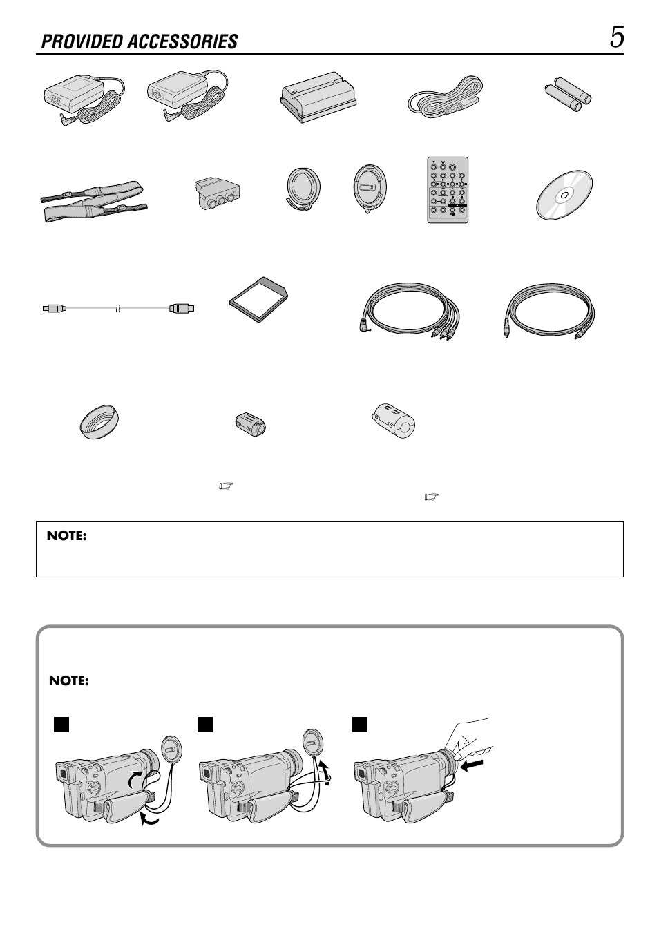 Provided accessories | JVC GR-DVL160 User Manual | Page 5 / 88