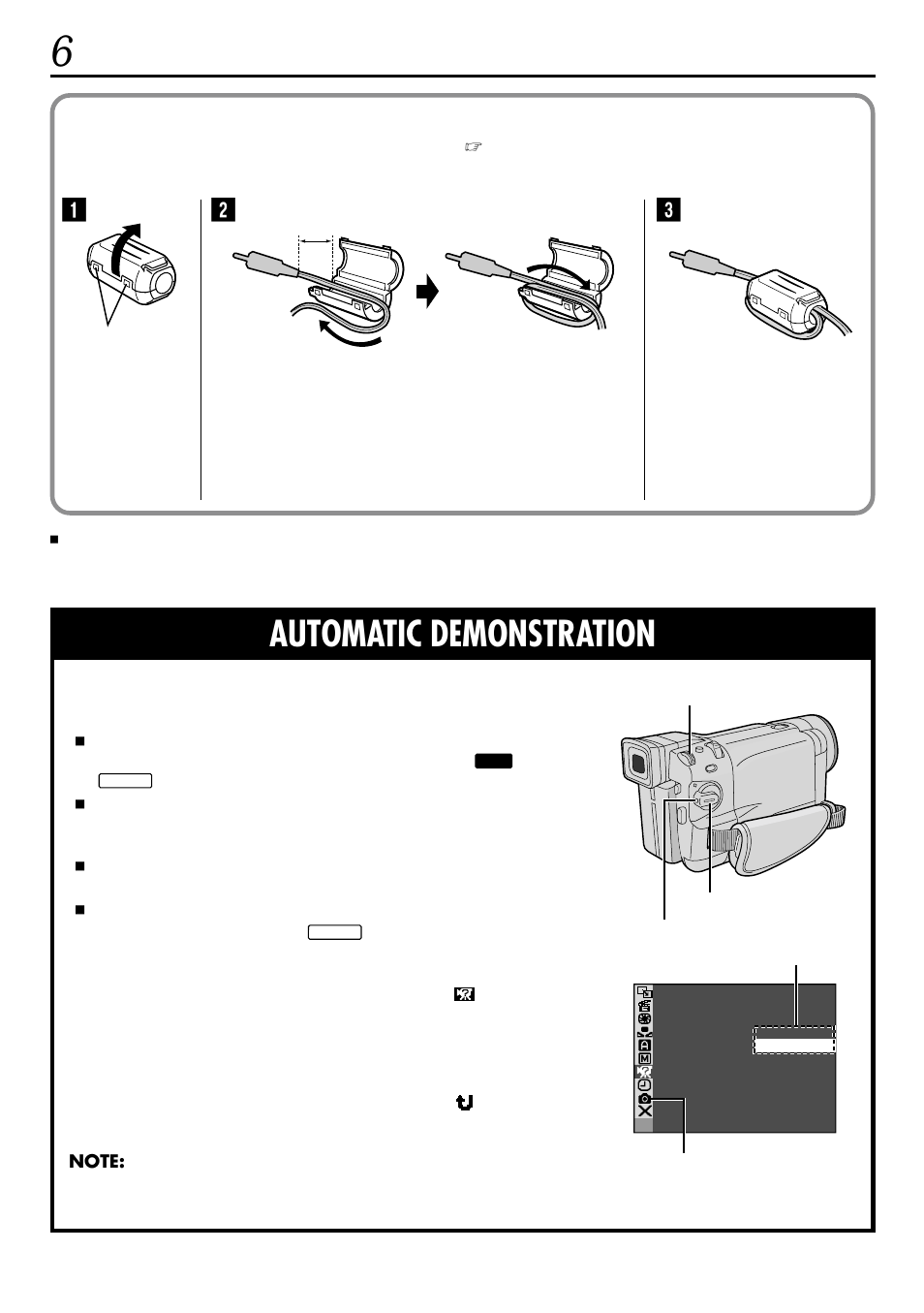 Automatic demonstration | JVC GR-DVL160 User Manual | Page 6 / 88