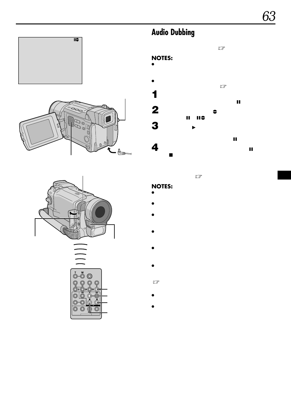 Audio dubbing | JVC GR-DVL160 User Manual | Page 63 / 88