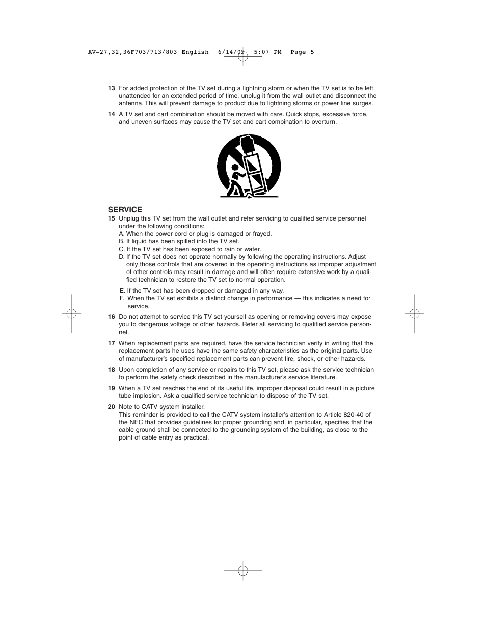JVC AV-27F803 User Manual | Page 5 / 56