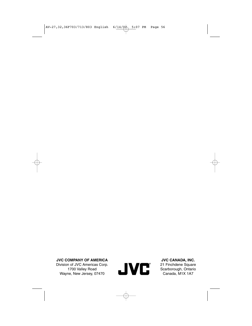 JVC AV-27F803 User Manual | Page 56 / 56