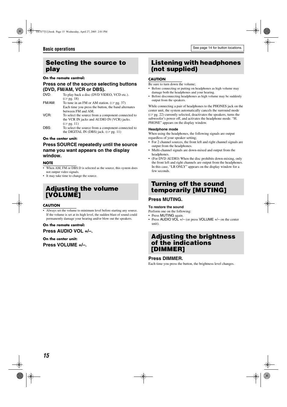 JVC SP-THS77C User Manual | Page 18 / 46