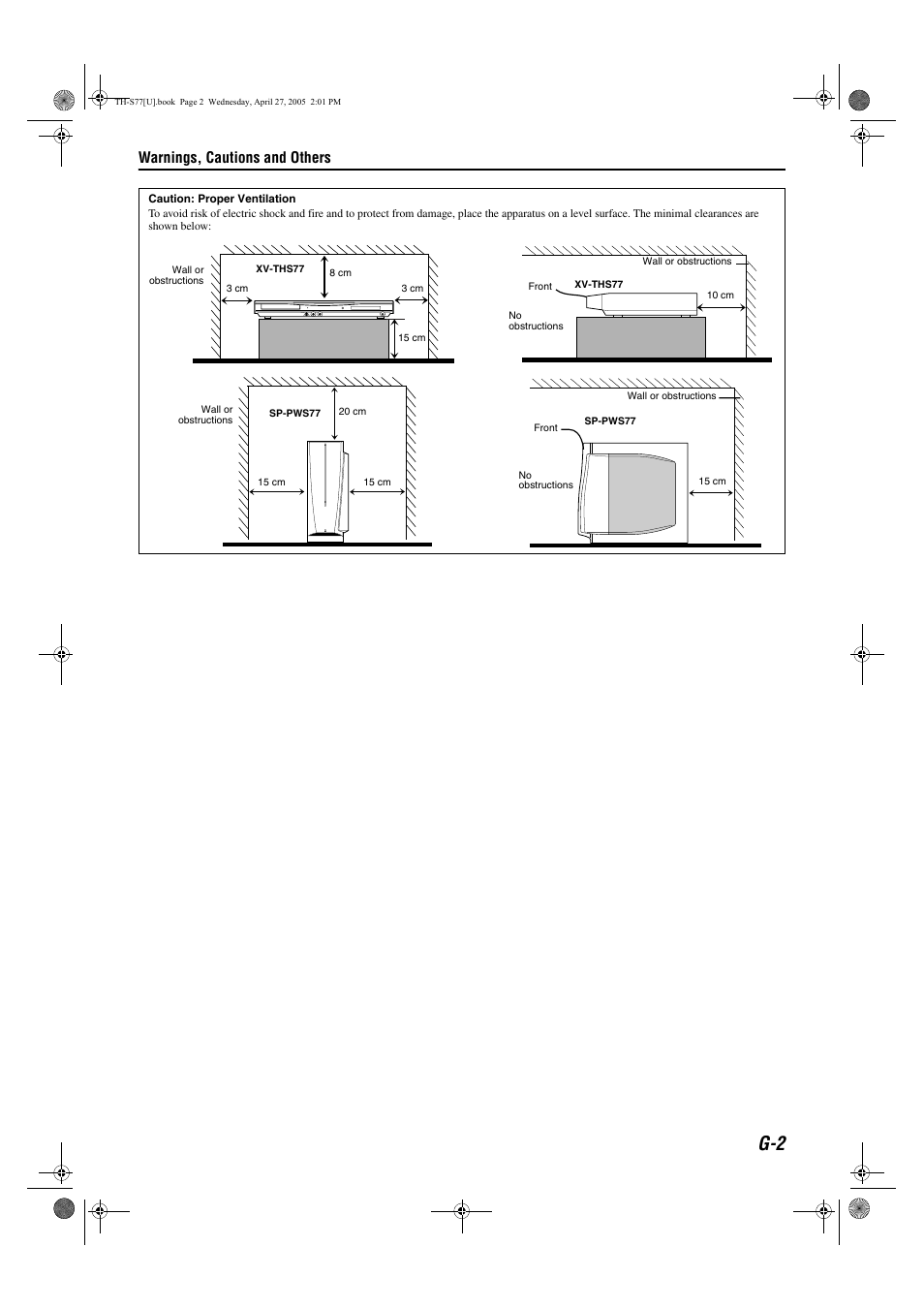 Warnings, cautions and others | JVC SP-THS77C User Manual | Page 3 / 46