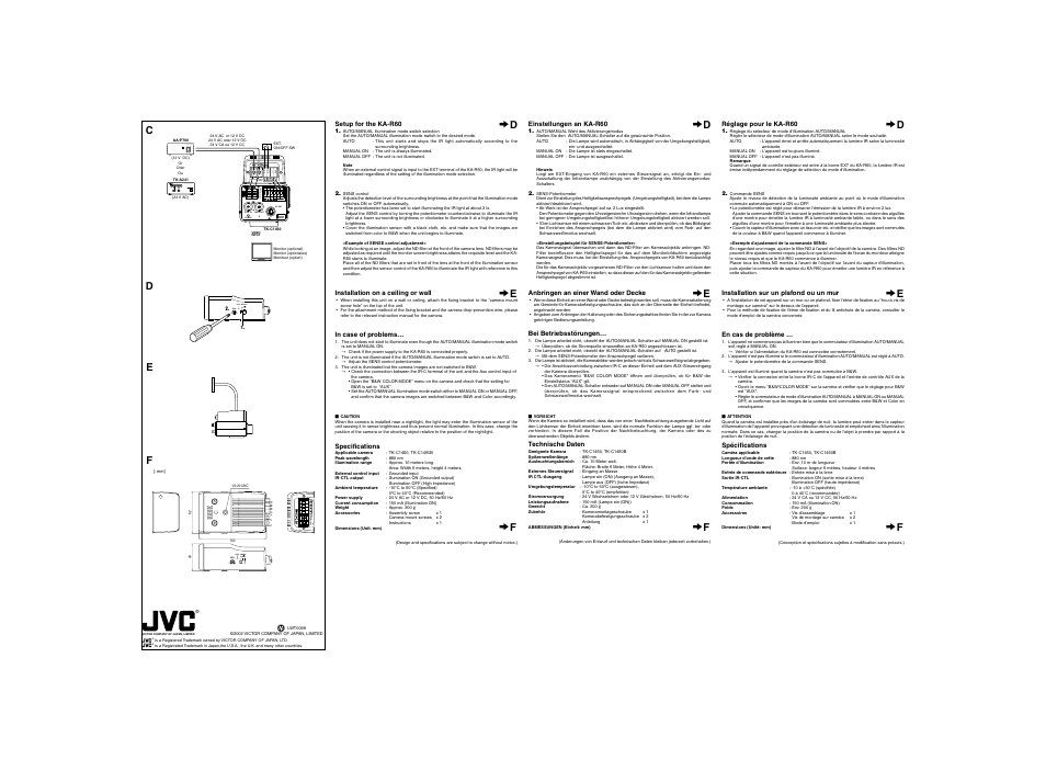 Sens auto manual off on l h | JVC KA-R60 User Manual | Page 2 / 2