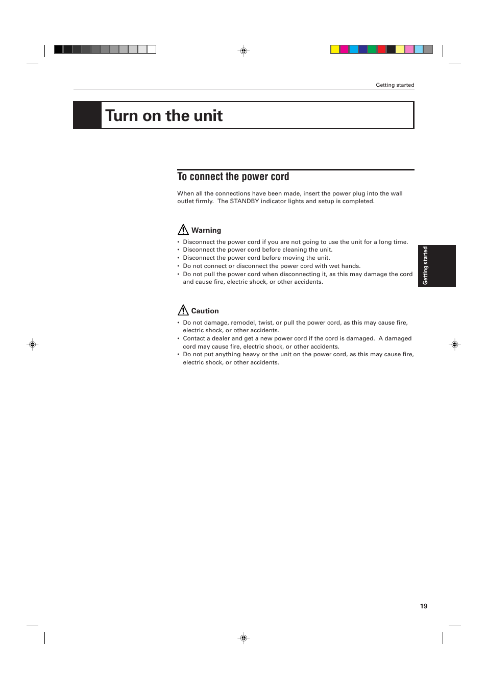 Turn on the unit | JVC XV-K505GD User Manual | Page 23 / 109