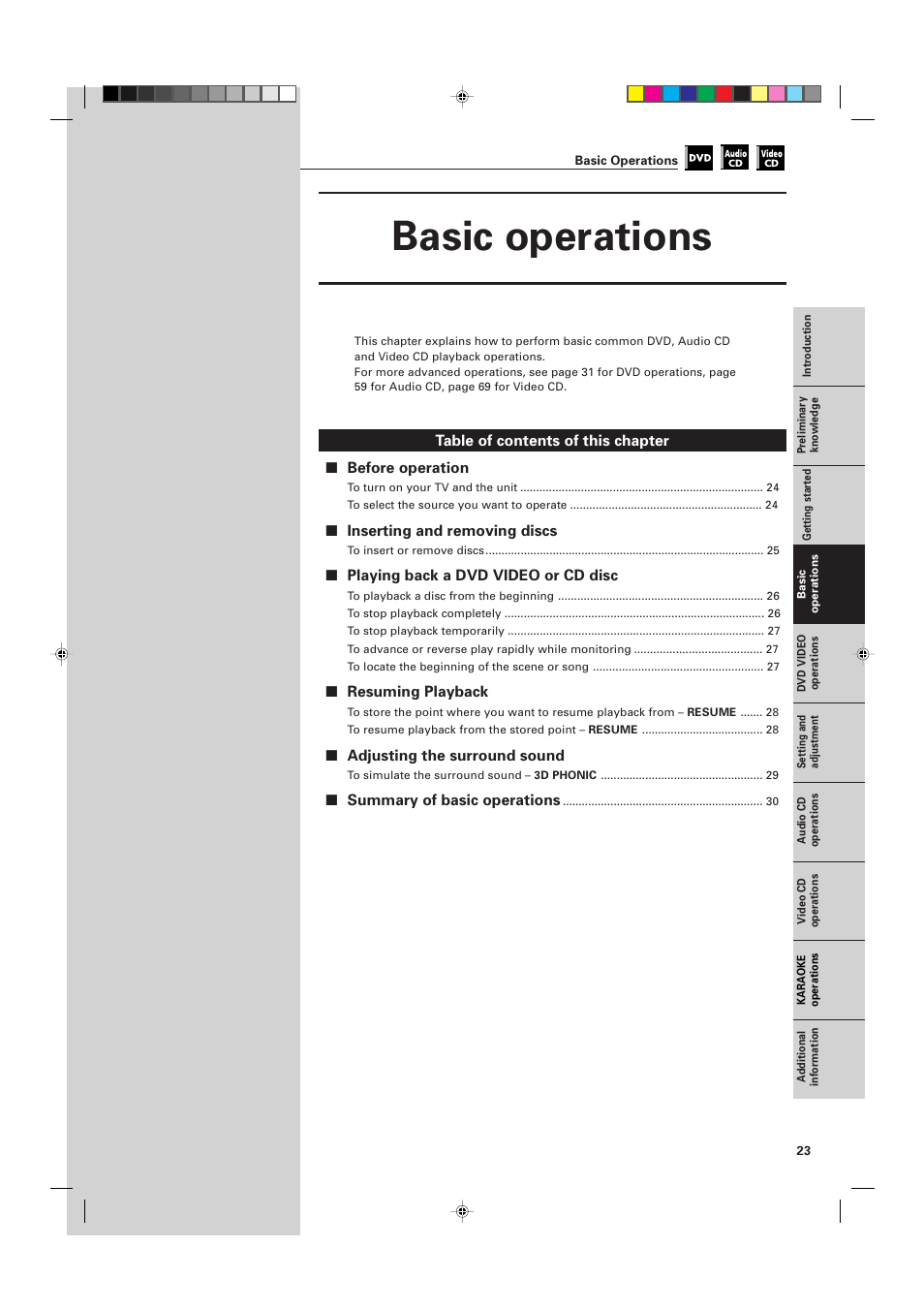 Basic operations | JVC XV-K505GD User Manual | Page 27 / 109