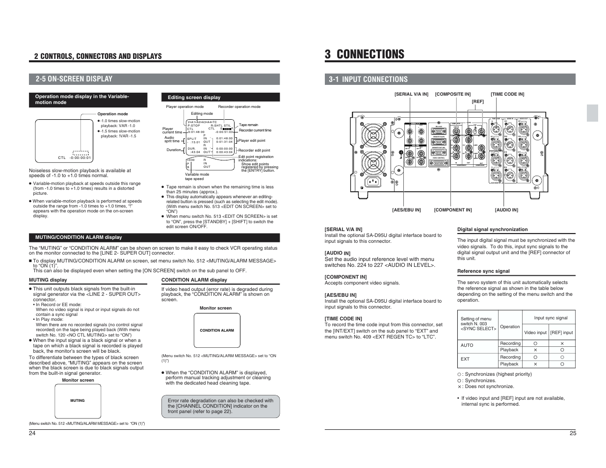 3 connections, 1 input connections, Off on 75 | JVC BR-D95U User Manual | Page 13 / 76