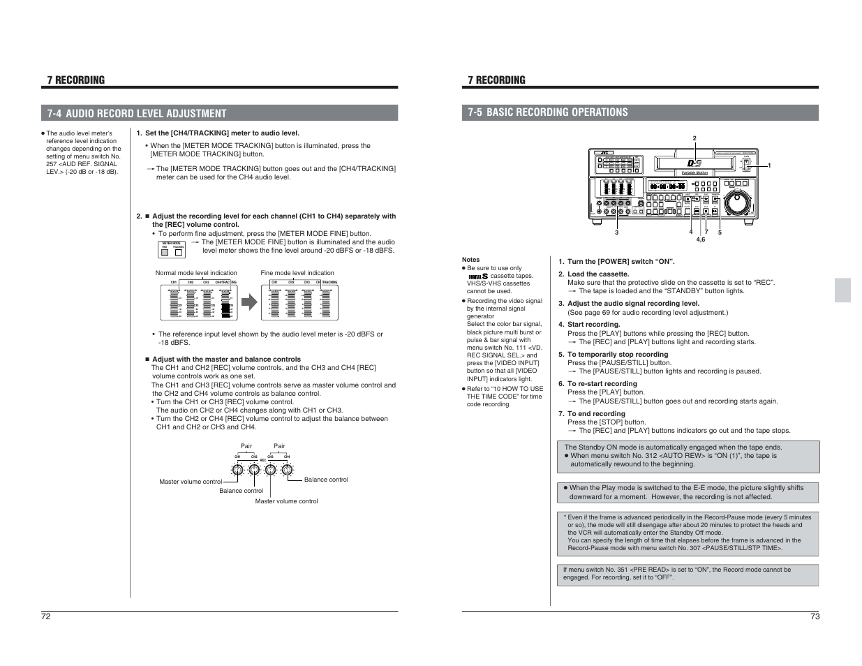 5 basic recording operations, Component digital | JVC BR-D95U User Manual | Page 37 / 76