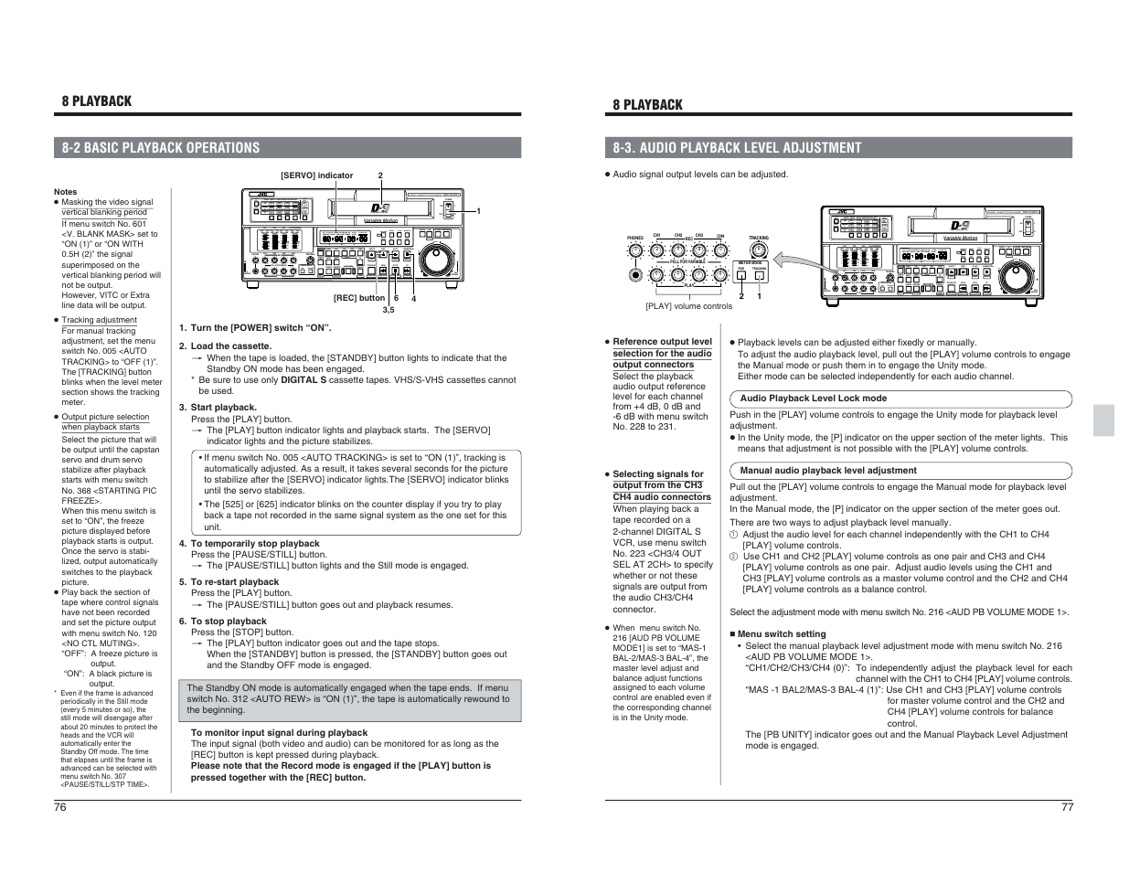 2 basic playback operations, 3. audio playback level adjustment | JVC BR-D95U User Manual | Page 39 / 76