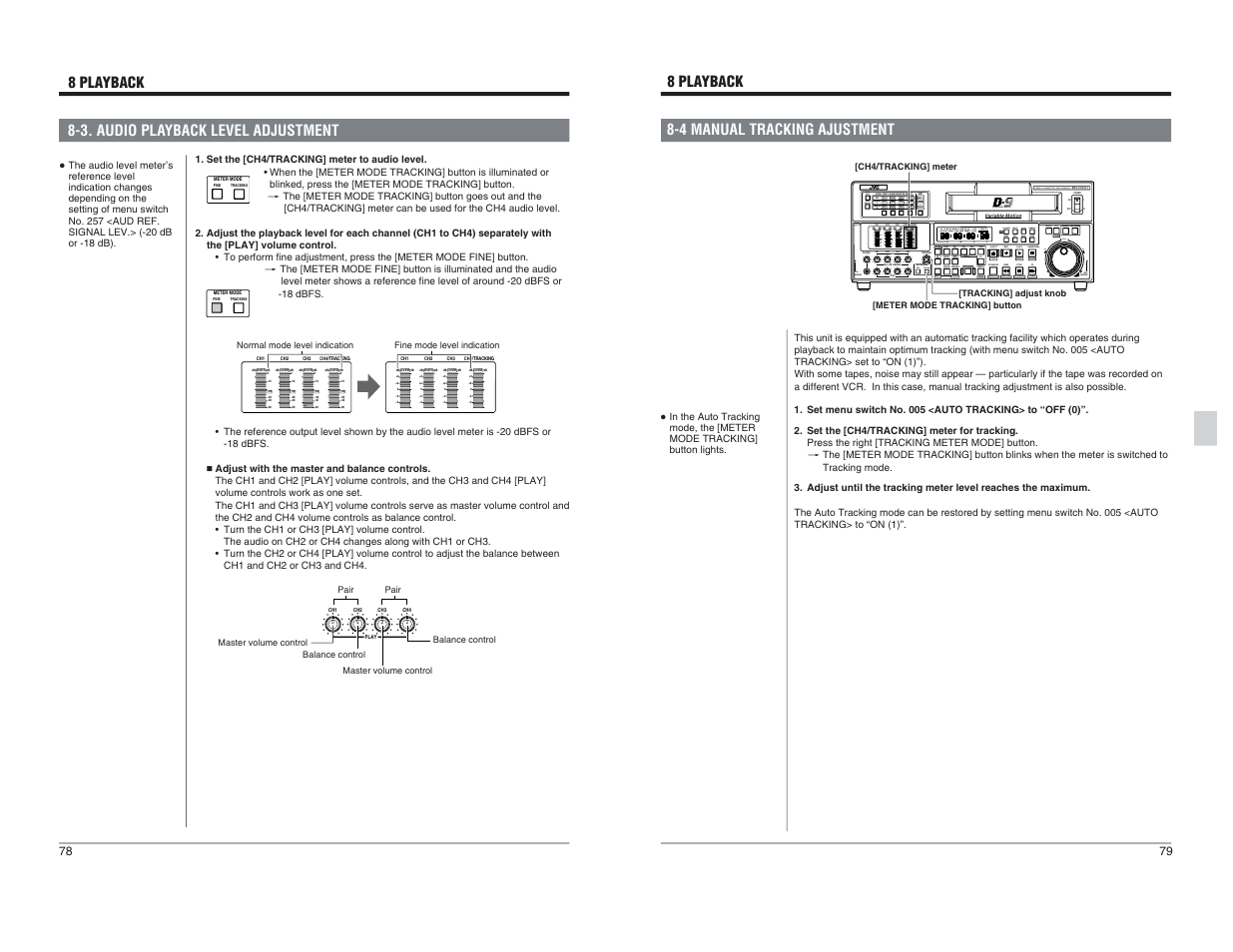 4 manual tracking ajustment, Component digital | JVC BR-D95U User Manual | Page 40 / 76
