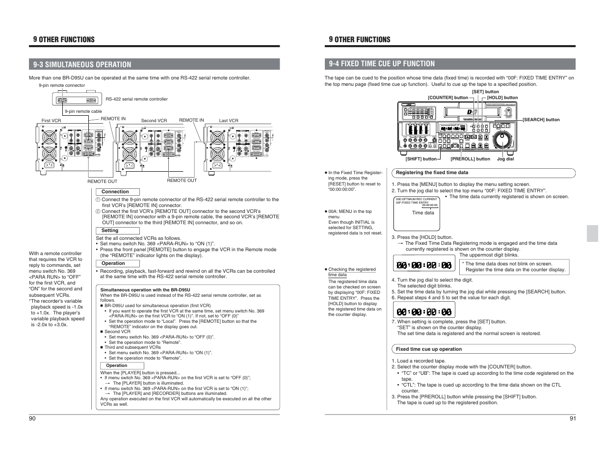 3 simultaneous operation, 4 fixed time cue up function | JVC BR-D95U User Manual | Page 46 / 76