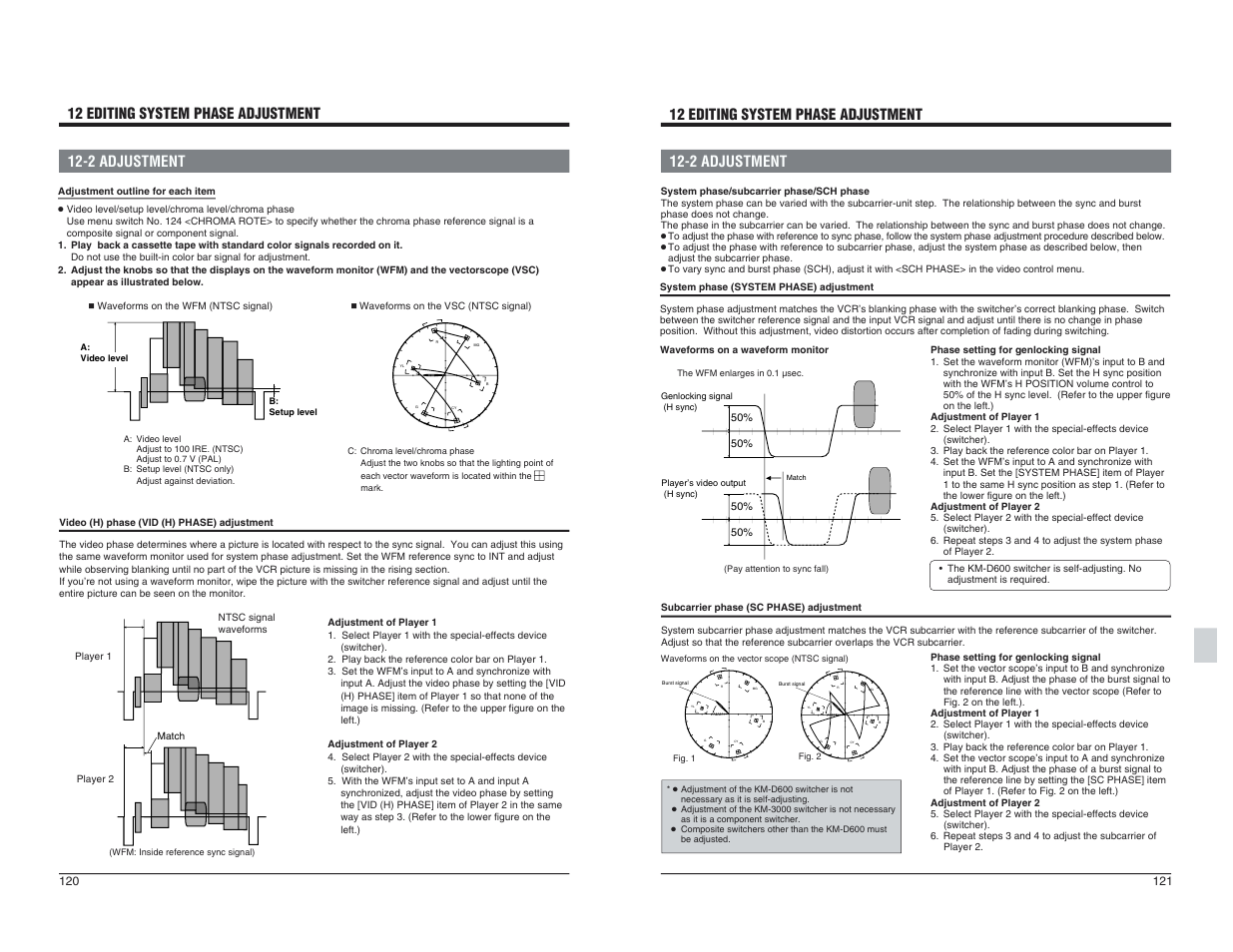 12 editing system phase adjustment, 2 adjustment, 2 adjustment 12 editing system phase adjustment | JVC BR-D95U User Manual | Page 61 / 76