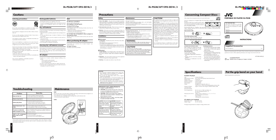 JVC XL-PG3B User Manual | 23 pages