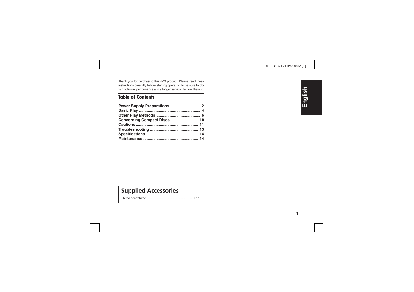 JVC XL-PG3B User Manual | Page 9 / 23