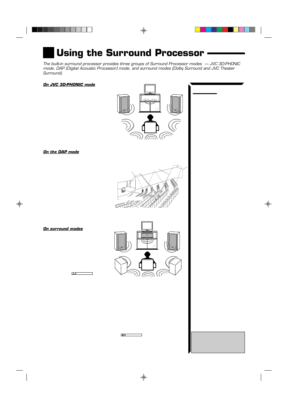 Using the surround processor | JVC RX-664VBK User Manual | Page 29 / 56