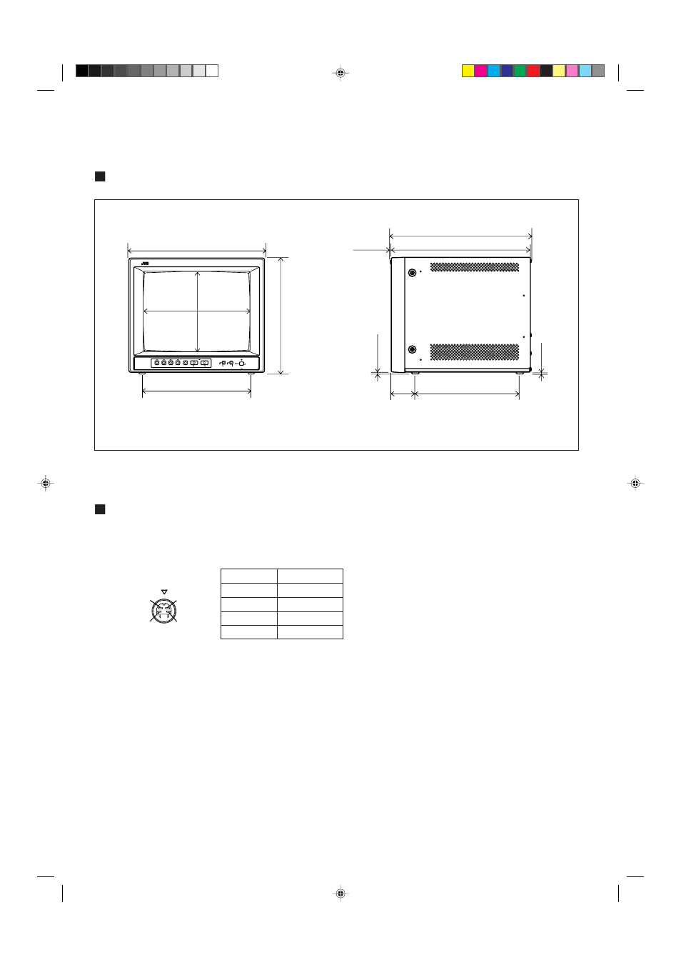 7dimensions, 7y/c (mini din 4 pin) terminal specification | JVC TM-A130SU User Manual | Page 14 / 16