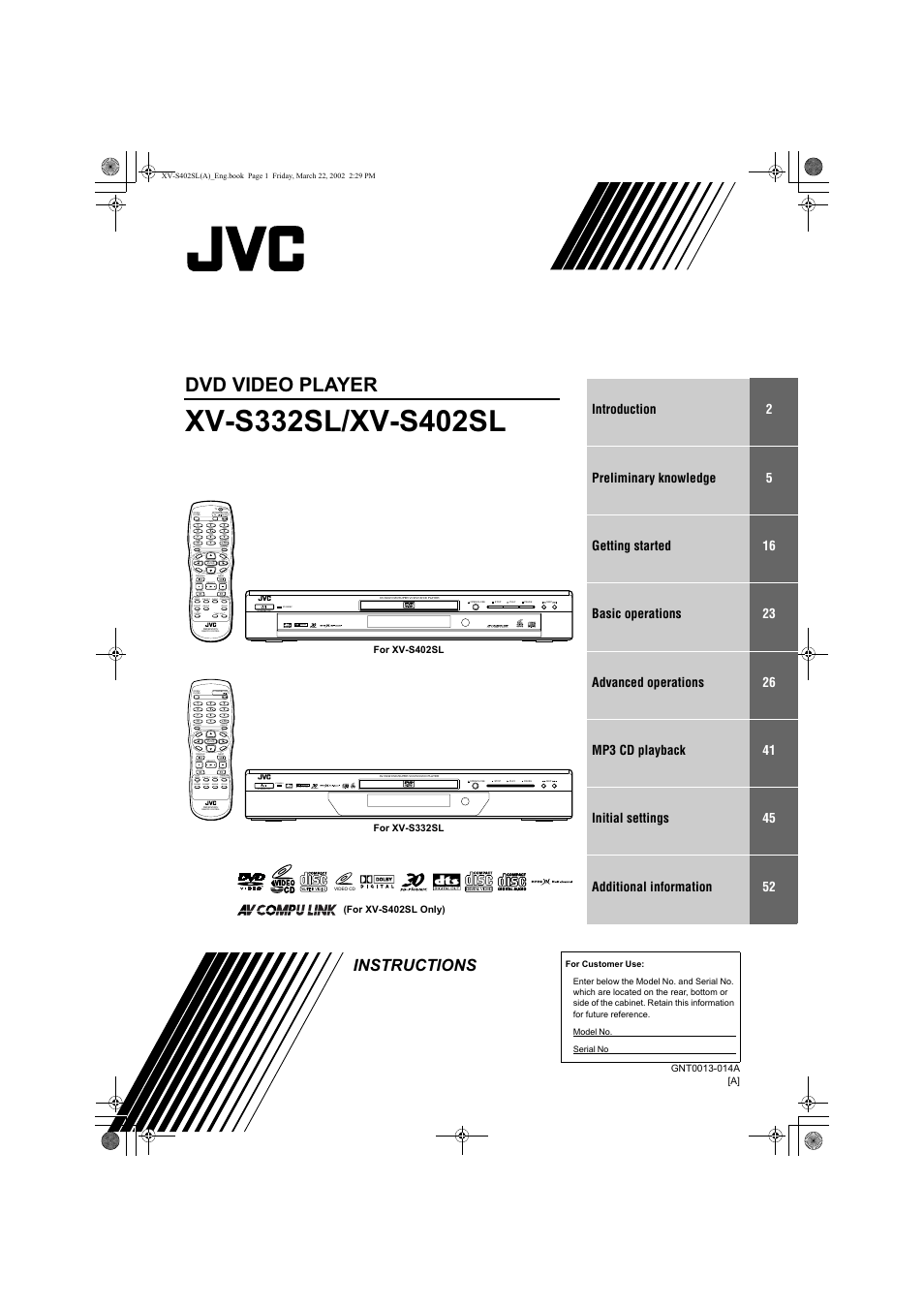 JVC GNT0013-014A User Manual | 60 pages