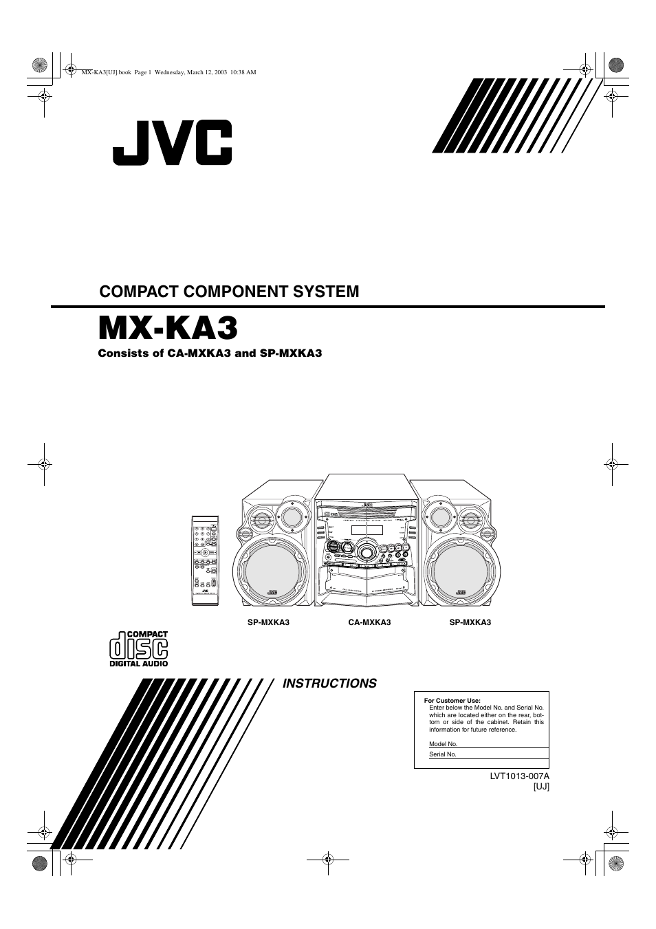 JVC CA-MXKA3 User Manual | 29 pages