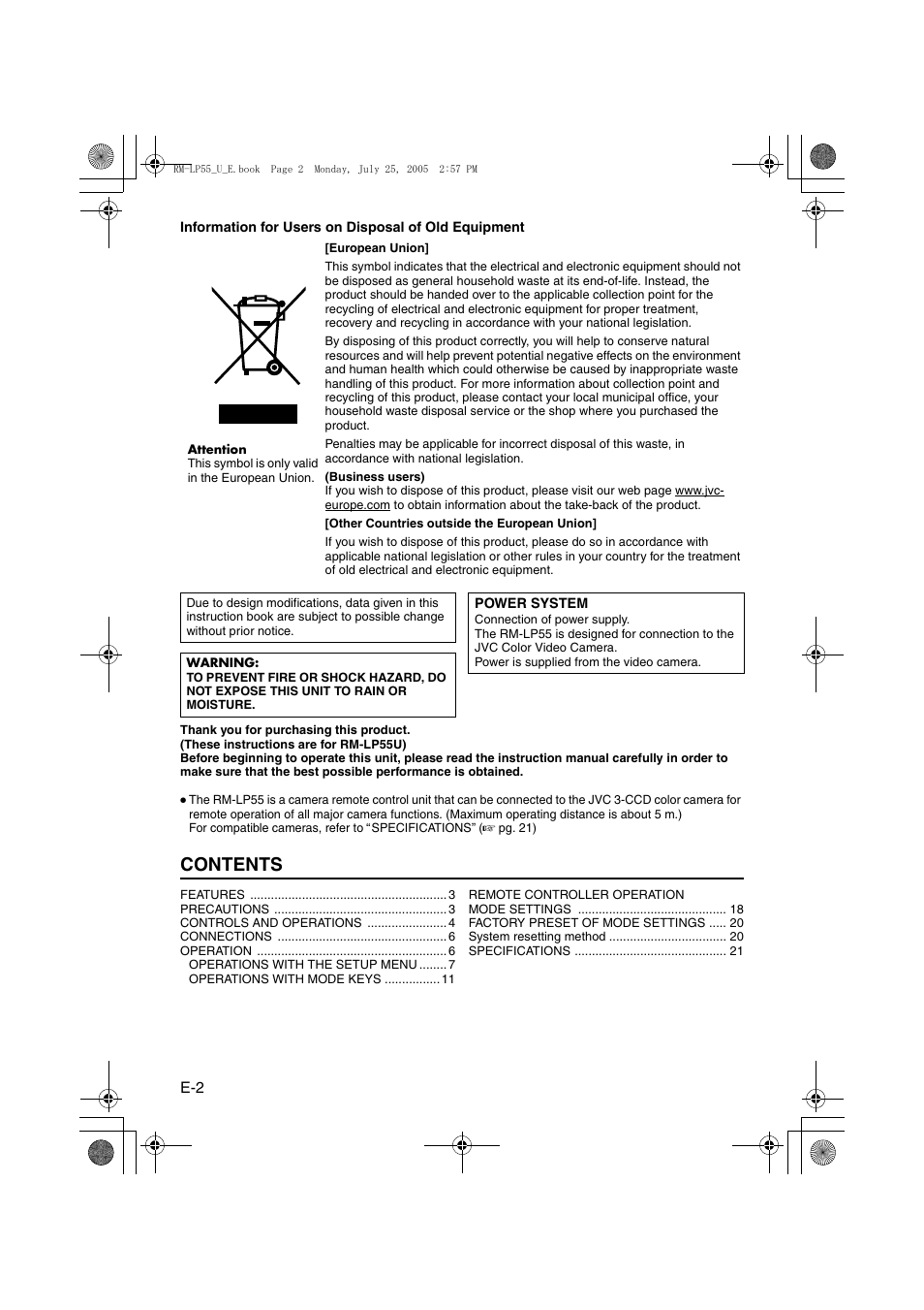 JVC RK-LP55U User Manual | Page 2 / 62