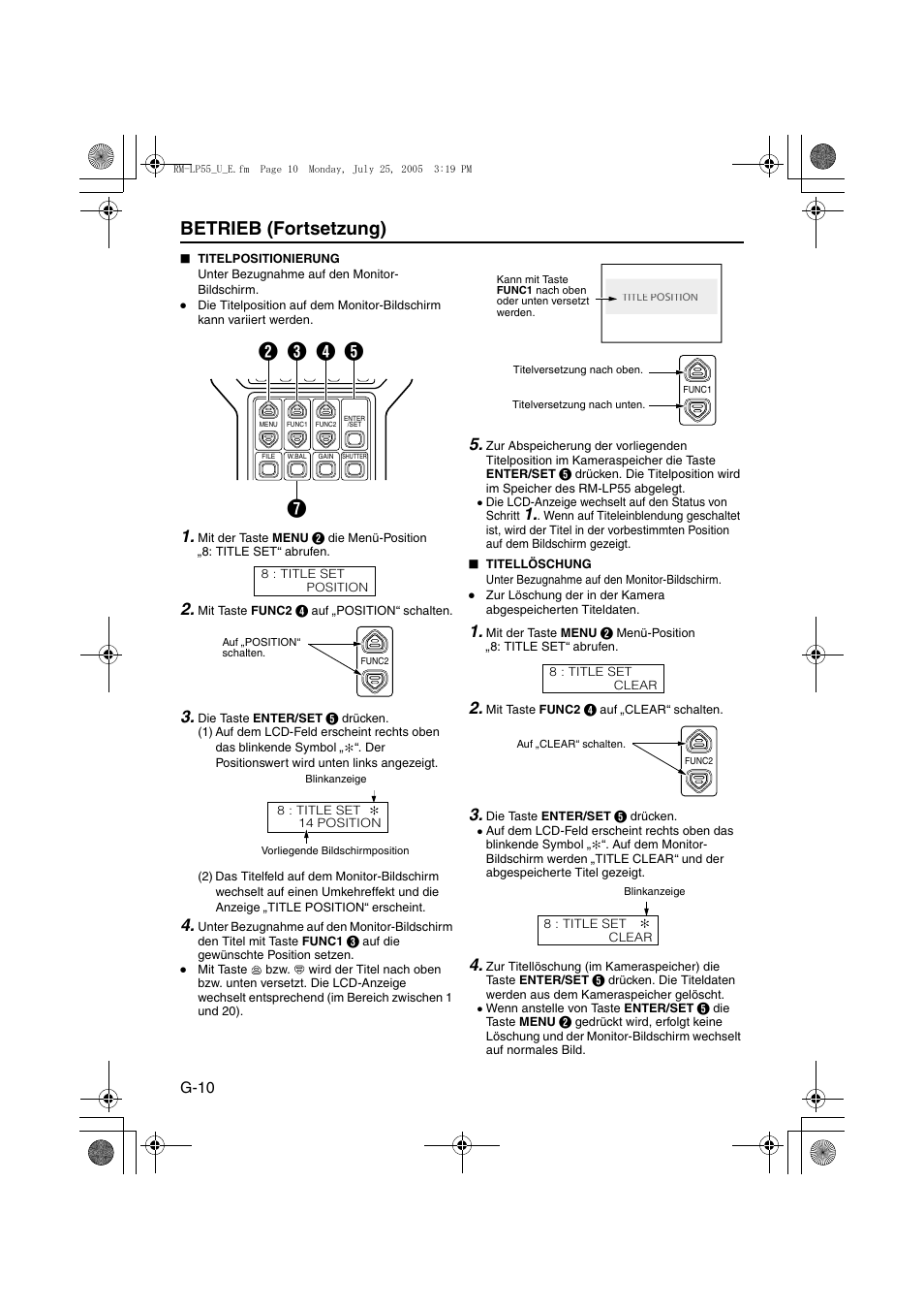 Betrieb (fortsetzung), Ec b d g | JVC RK-LP55U User Manual | Page 30 / 62