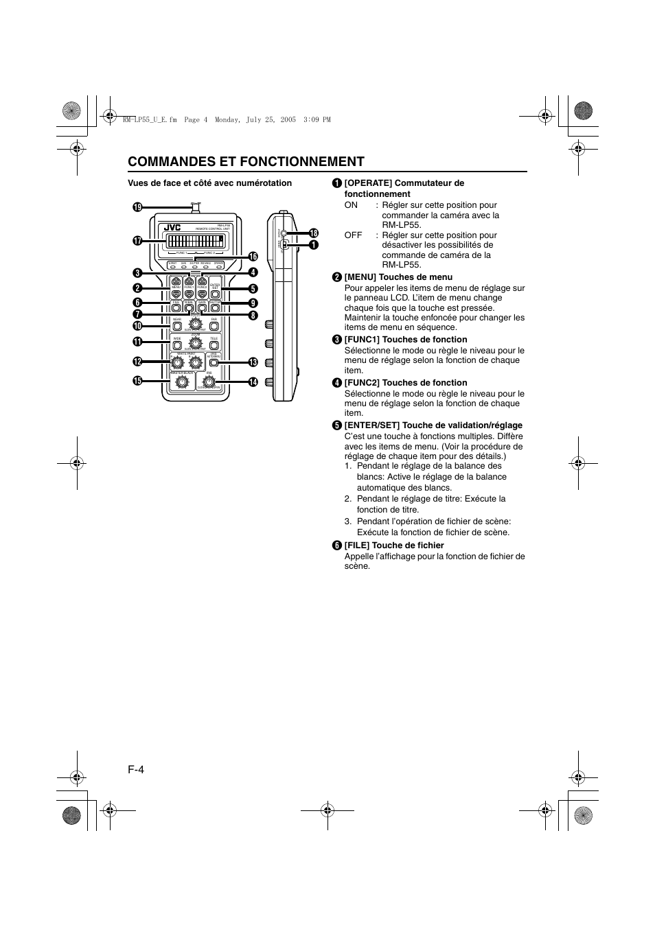 Commandes et fonctionnement | JVC RK-LP55U User Manual | Page 44 / 62