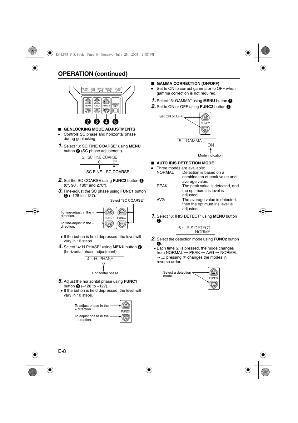 Operation (continued), Bd c e | JVC RK-LP55U User Manual | Page 8 / 62