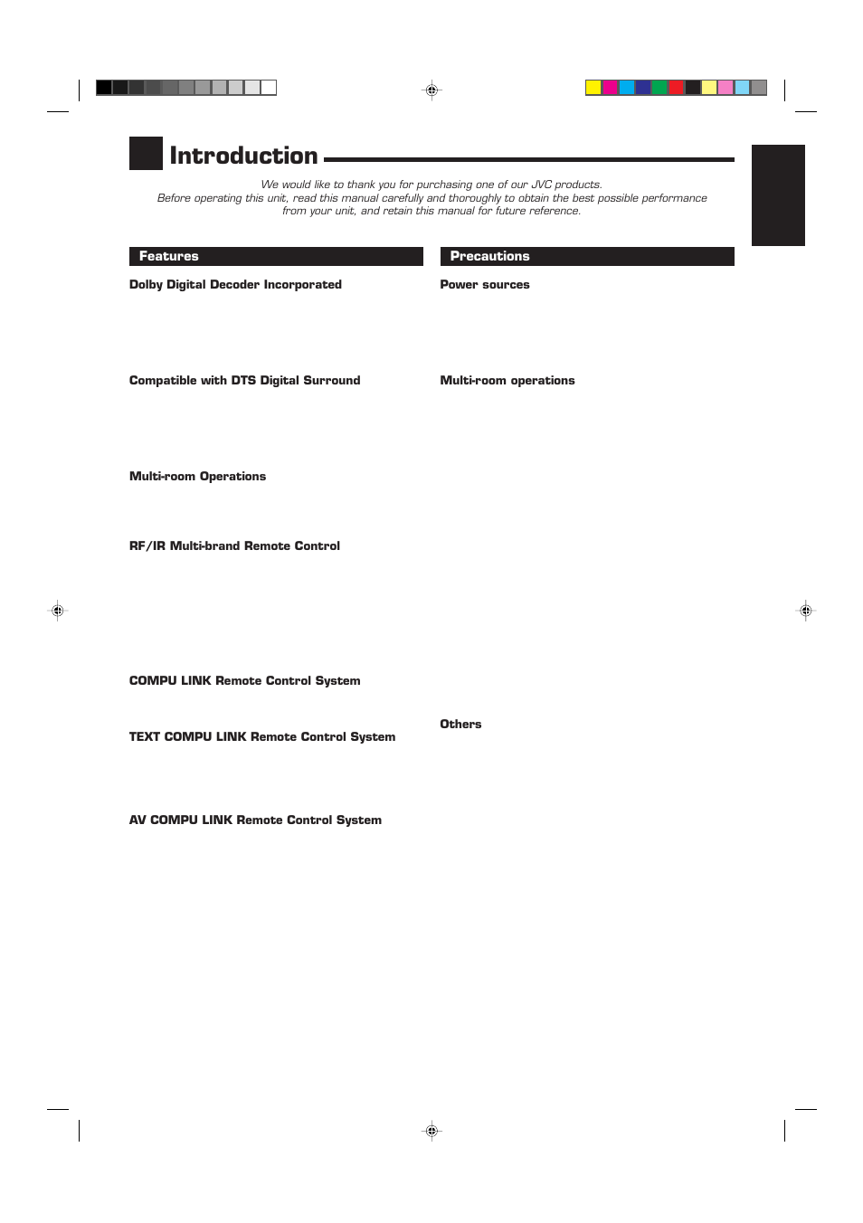 Introduction | JVC RX-9010VBK User Manual | Page 5 / 78