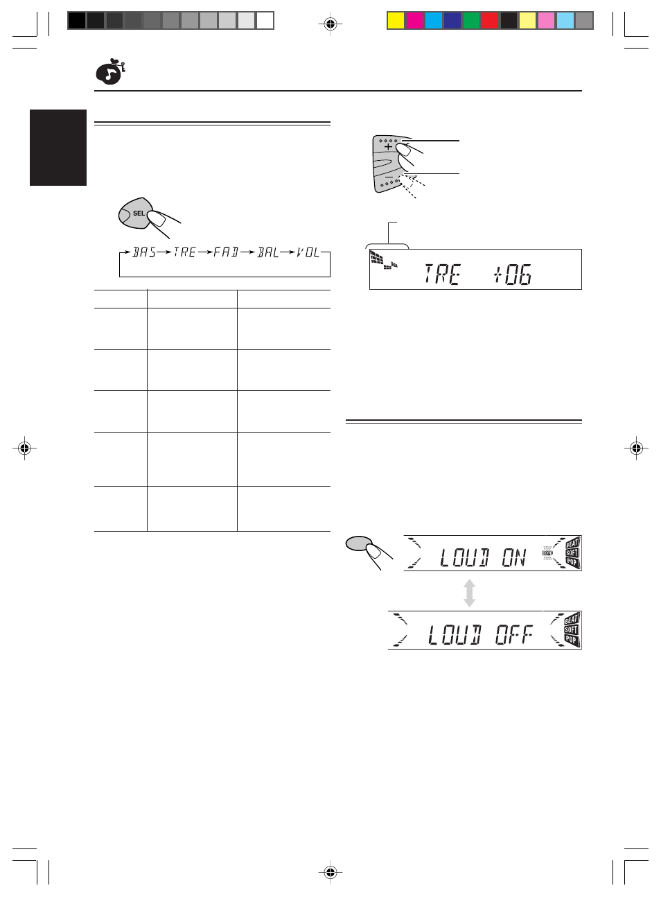 Sound adjustments, Adjusting the sound, Turning on/off the loudness function | JVC KD-S576 User Manual | Page 14 / 66