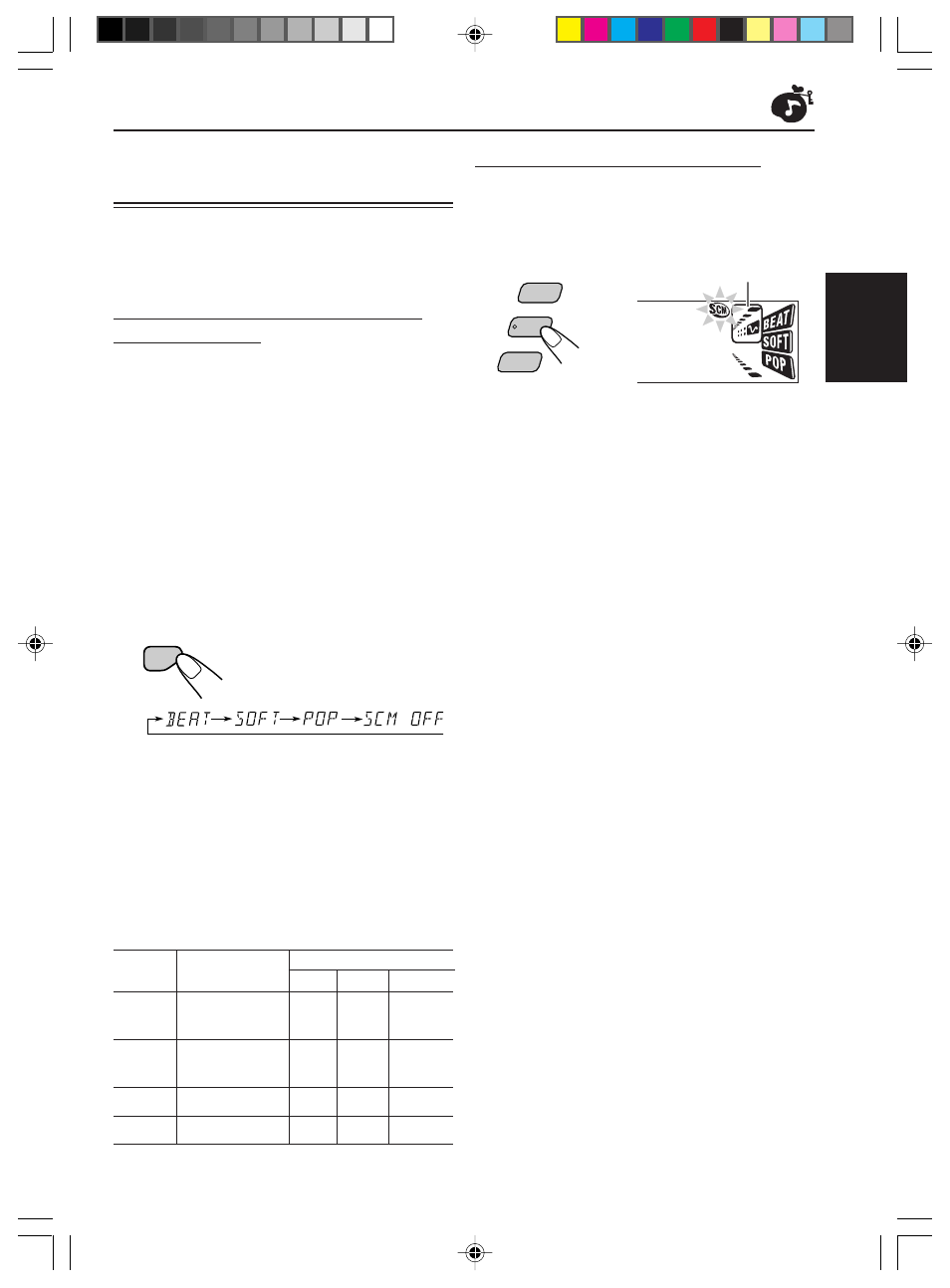 Selección y almacenamiento de los modos de sonido, Llamada de los modos de sonido, Esp añol | JVC KD-S576 User Manual | Page 36 / 66