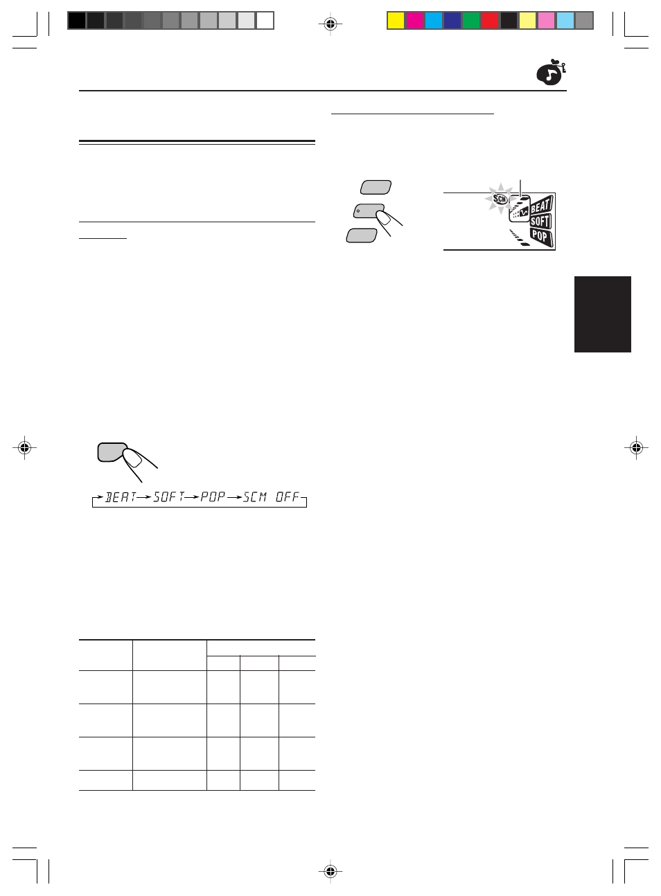 Utilisation de la memoire de commande du son (scm), Utilisation de la mémoire de commande du son (scm), Rappel des modes sonores | Sélection et mémorisation des modes sonores, Français | JVC KD-S576 User Manual | Page 58 / 66