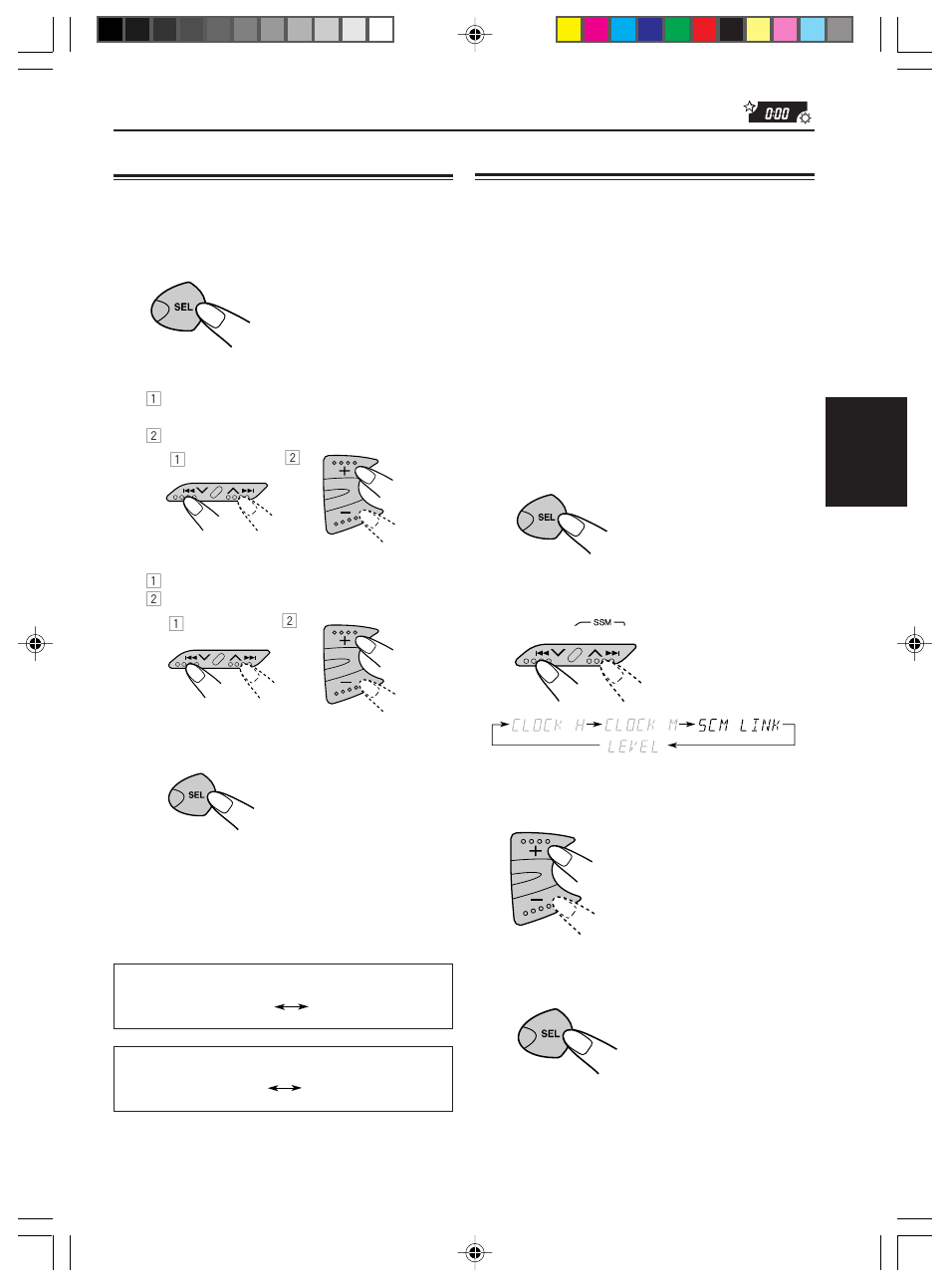 Autres fonctions principales, Reglage de l’horloge, Annulation de scm avance | Réglage de l’horloge 1, Annulation de scm avancé | JVC KD-S576 User Manual | Page 60 / 66