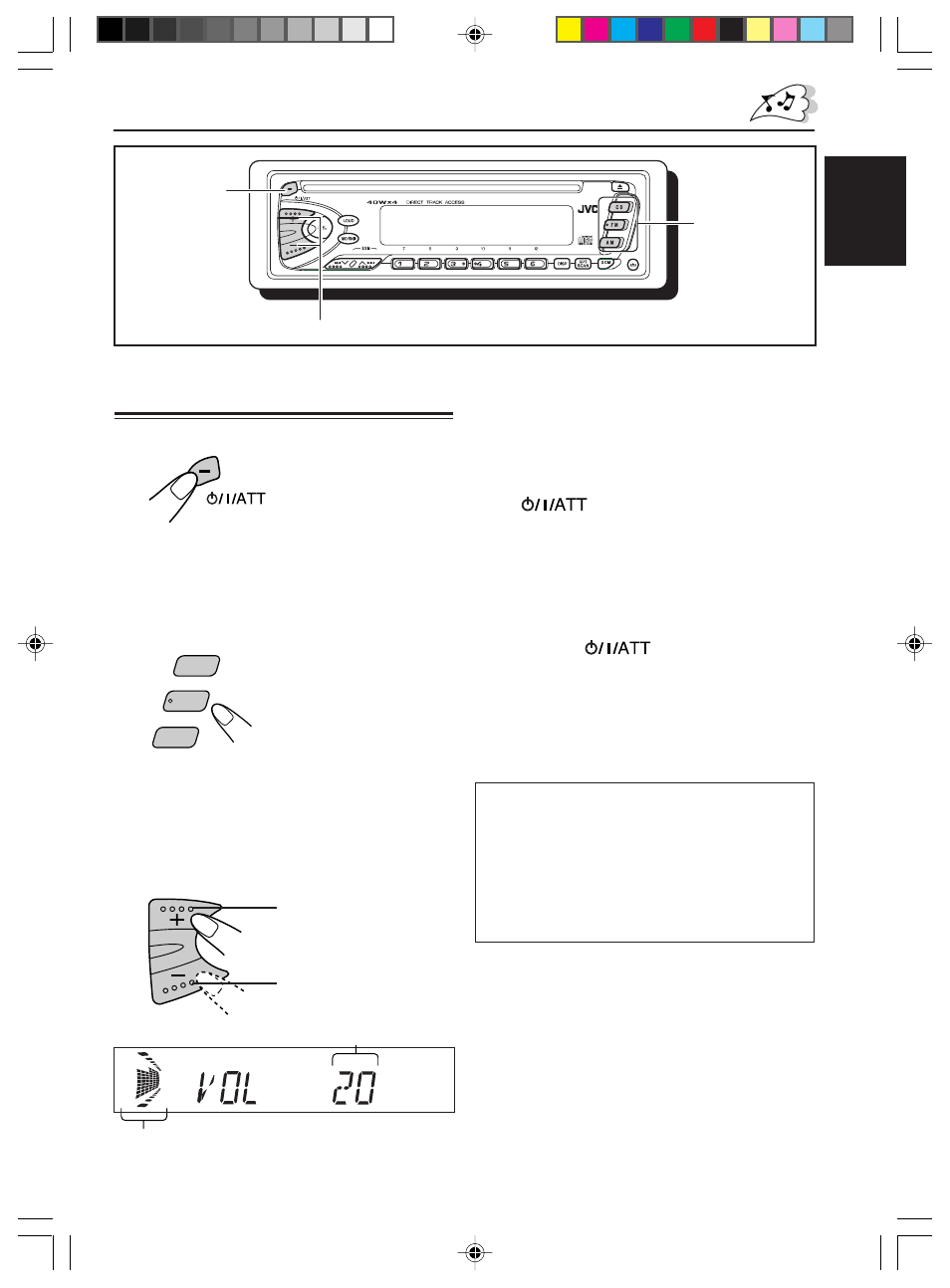 Basic operations, Turning on the power, Turning on the power 1 | JVC KD-S576 User Manual | Page 7 / 66