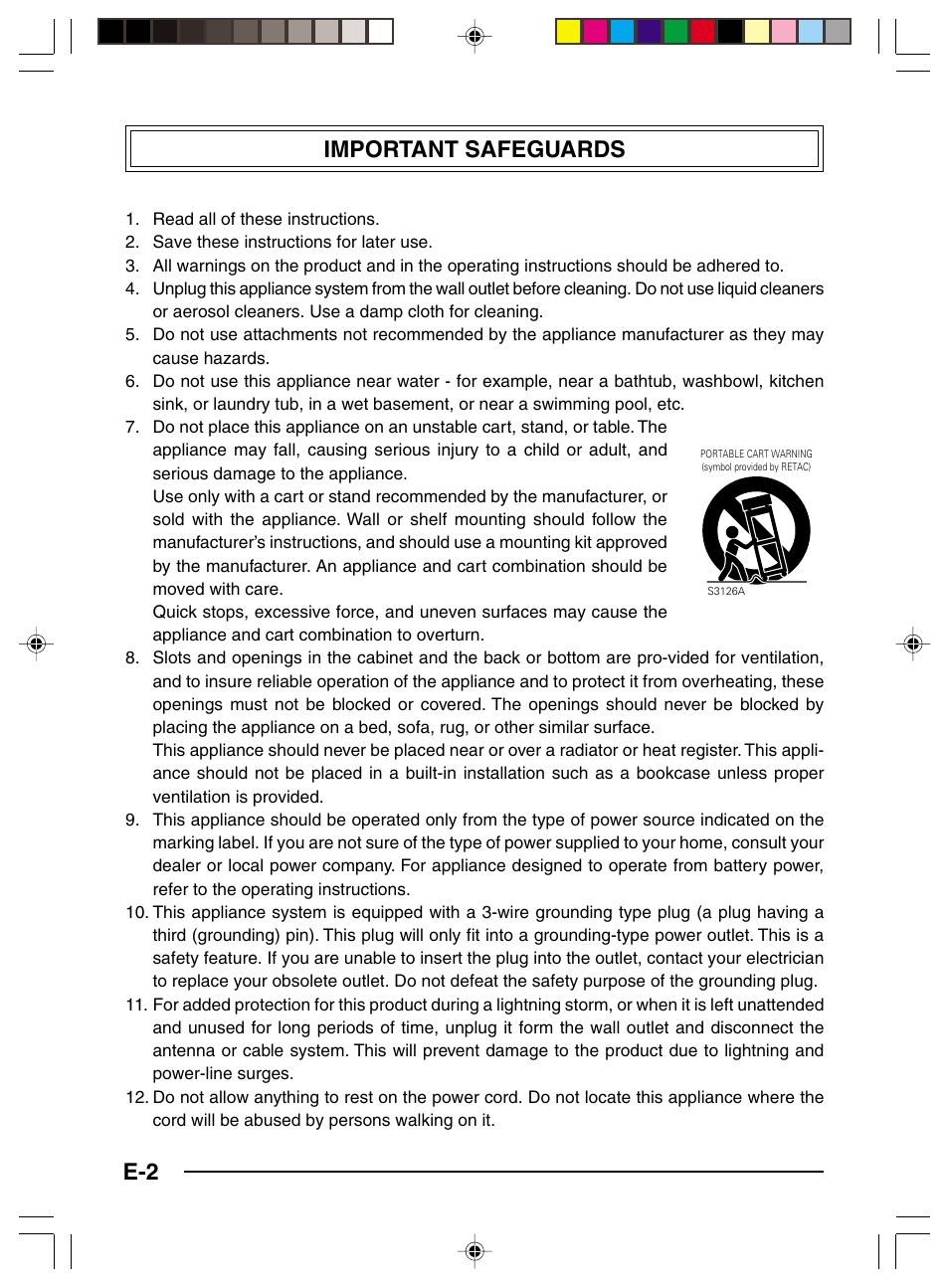 Important safeguards, E-2 important safeguards | JVC TK-C1460 User Manual | Page 2 / 84