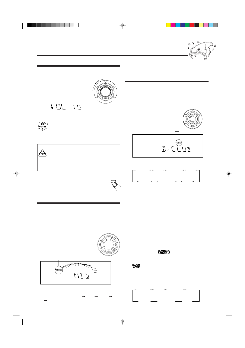 Selecting the sound modes, Adjusting the volume, Reinforcing the bass sound | JVC CA-MXK5R User Manual | Page 13 / 38