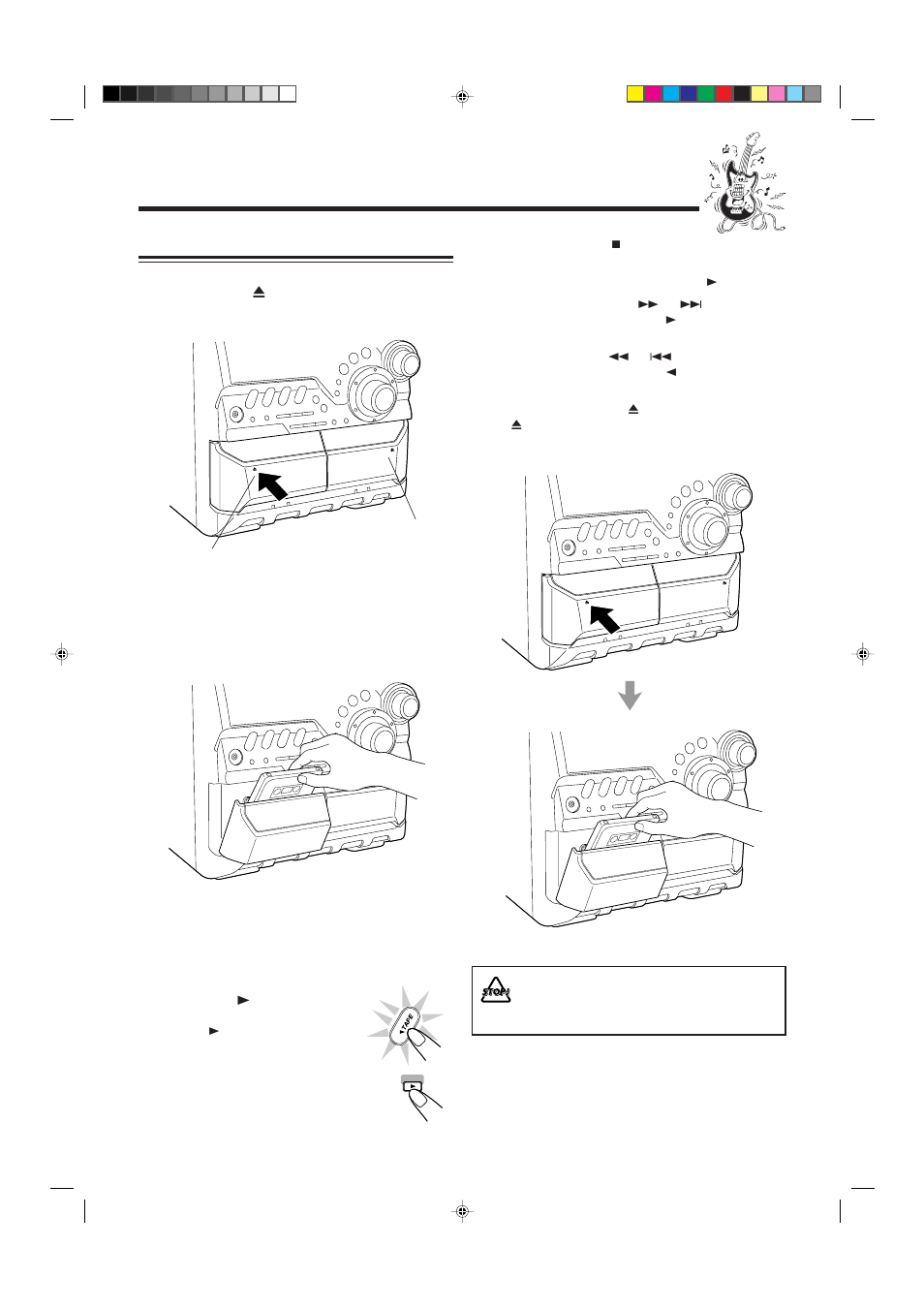 Playing back tapes, Playing back a tape | JVC CA-MXK5R User Manual | Page 20 / 38