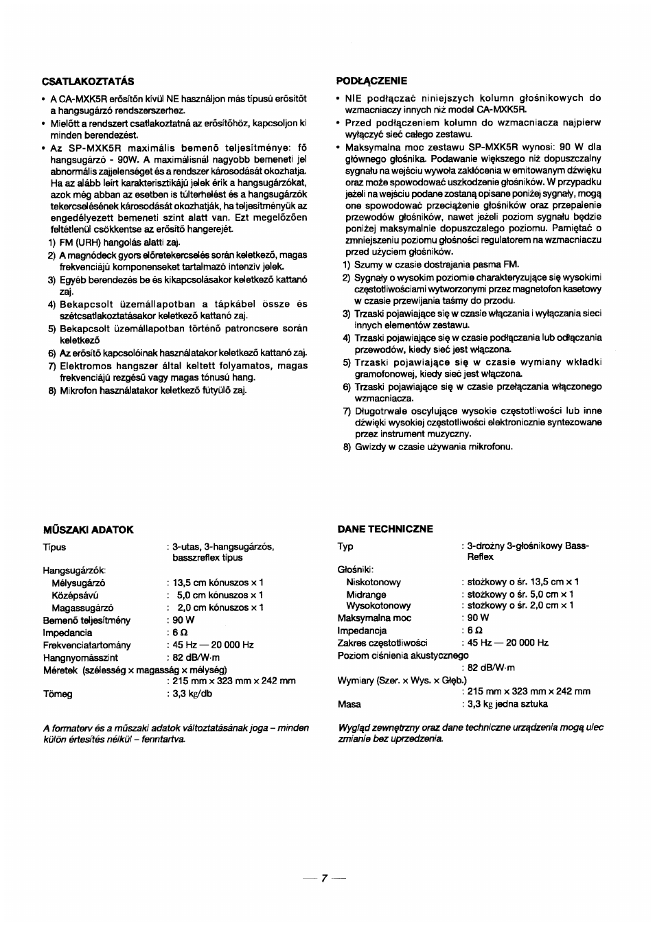 JVC CA-MXK5R User Manual | Page 37 / 38