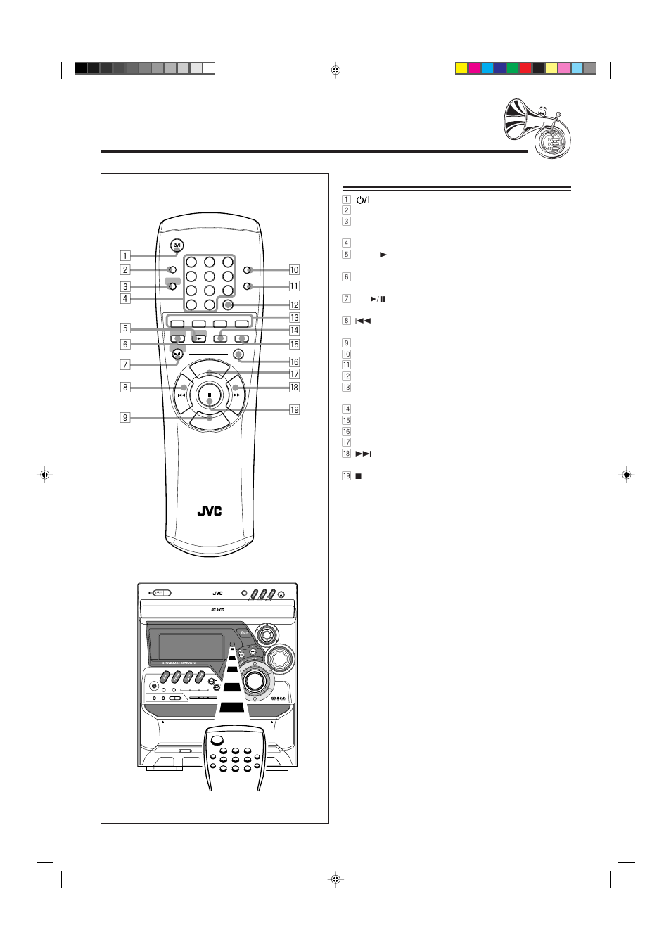 Remote control, Compact digital audio | JVC CA-MXK5R User Manual | Page 8 / 38