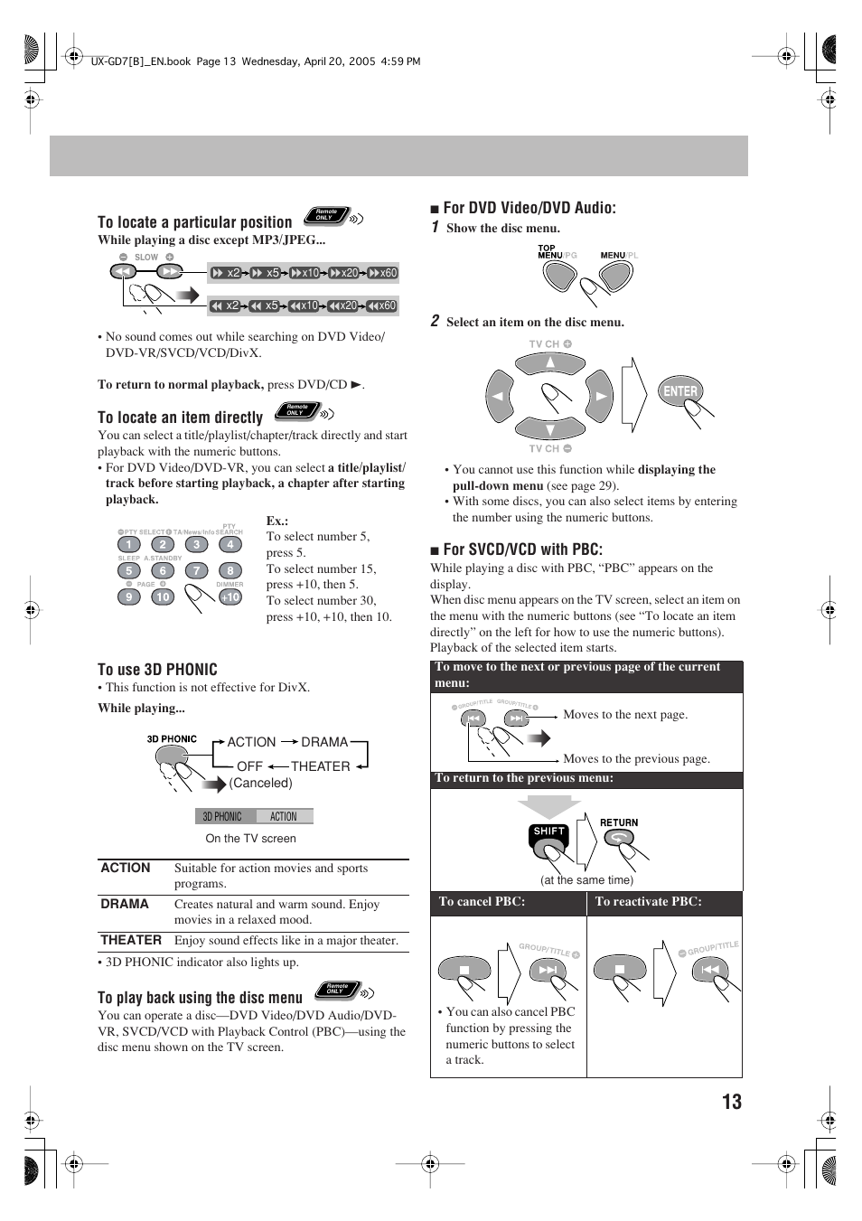 JVC SP-UXGD7 User Manual | Page 17 / 52