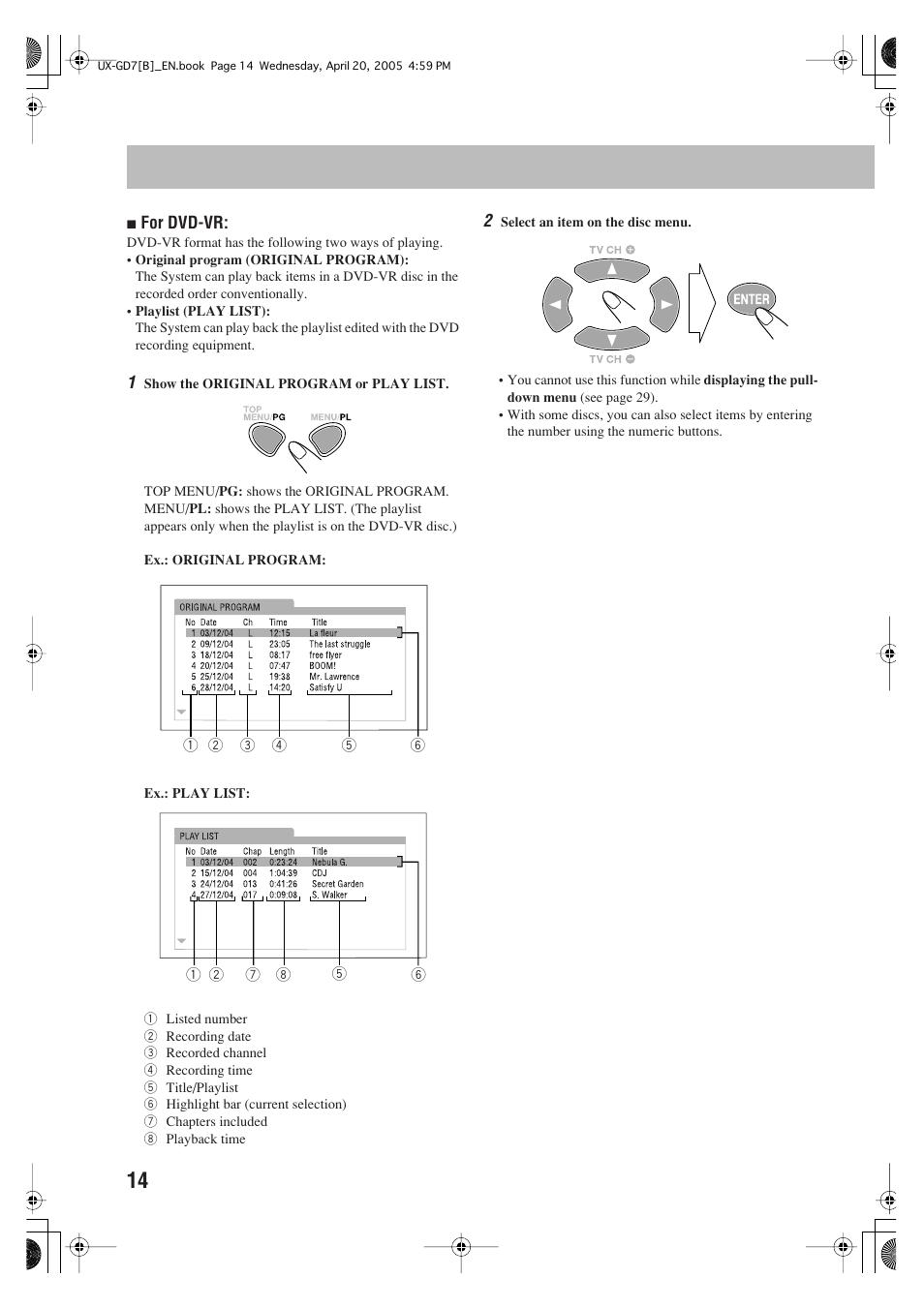 JVC SP-UXGD7 User Manual | Page 18 / 52