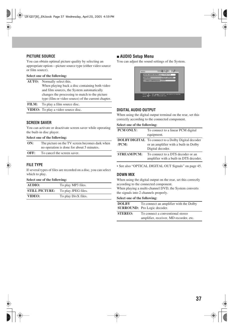 JVC SP-UXGD7 User Manual | Page 41 / 52