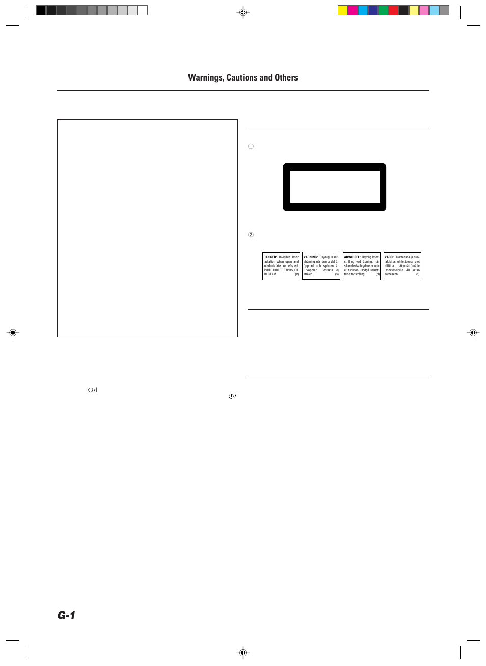 Warnings, cautions and others, Class 1 laser product, Important for laser products | JVC 20981IEN User Manual | Page 2 / 27