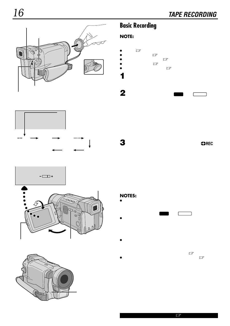 Tape recording basic recording | JVC GR-DVL522 User Manual | Page 16 / 88