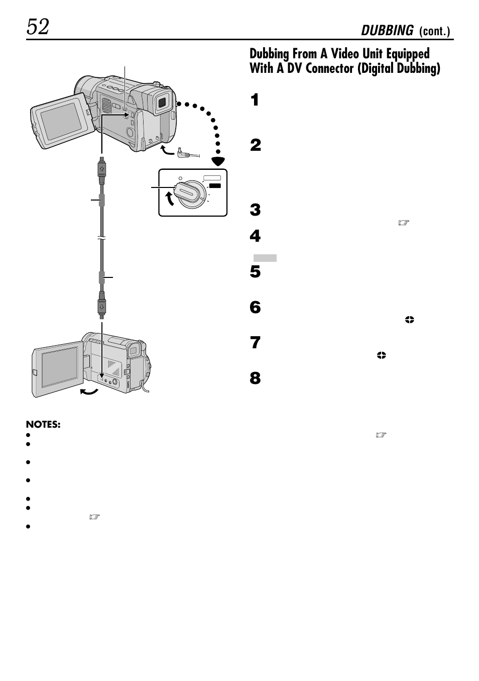 Dubbing | JVC GR-DVL522 User Manual | Page 52 / 88