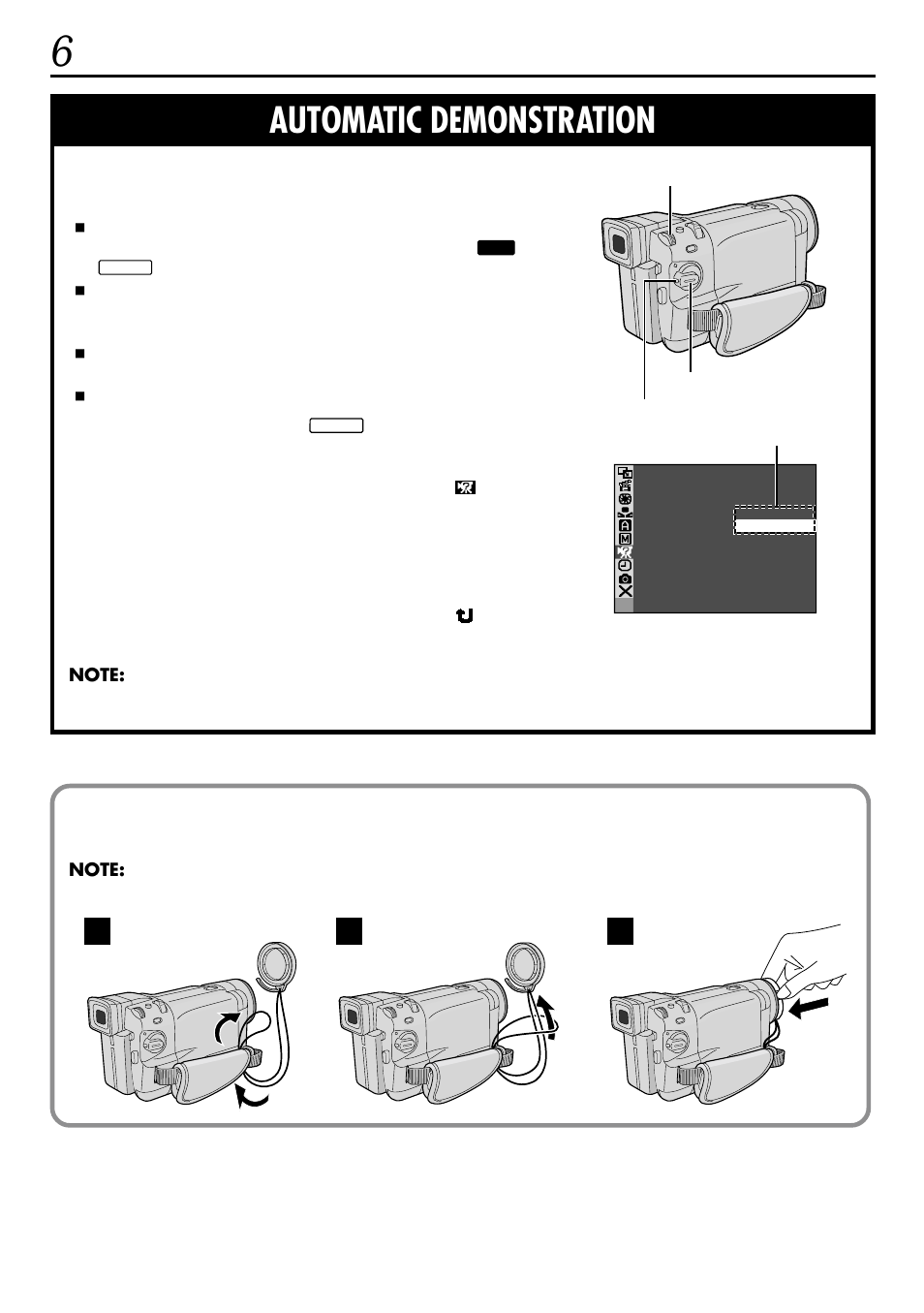 Automatic demonstration | JVC GR-DVL522 User Manual | Page 6 / 88