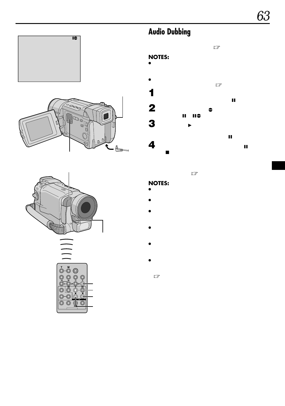 Audio dubbing | JVC GR-DVL522 User Manual | Page 63 / 88