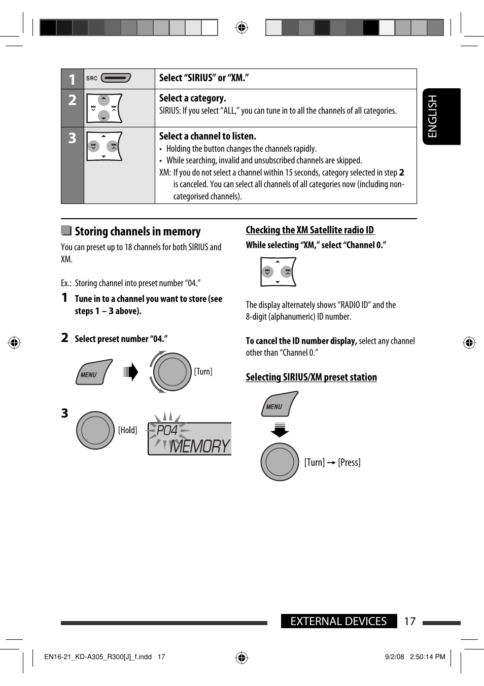 JVC KD-A305/KD-R300 User Manual | Page 17 / 111