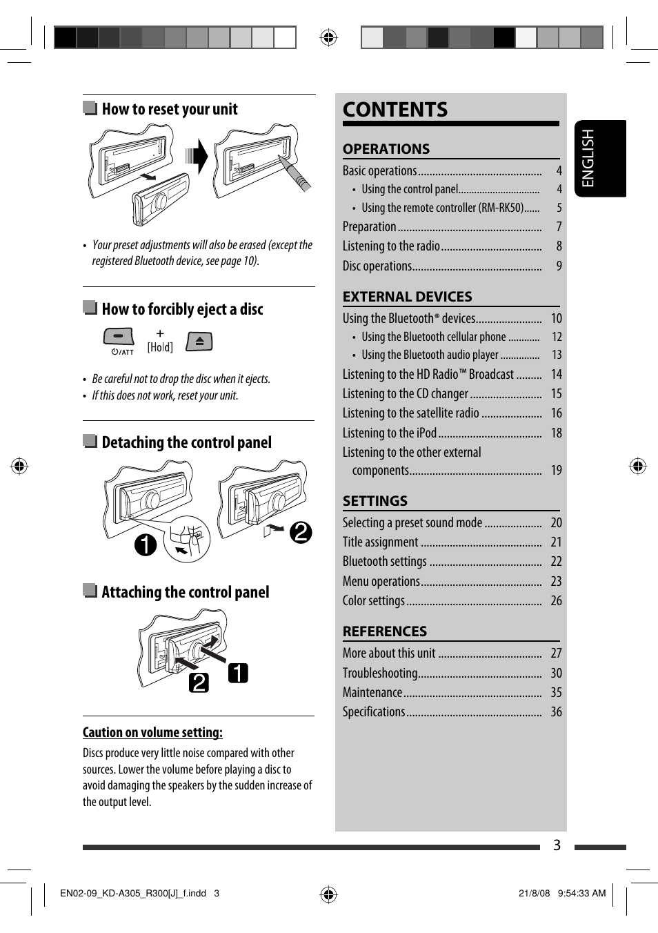 JVC KD-A305/KD-R300 User Manual | Page 3 / 111