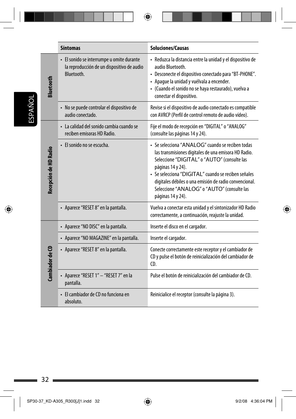32 español | JVC KD-A305/KD-R300 User Manual | Page 68 / 111