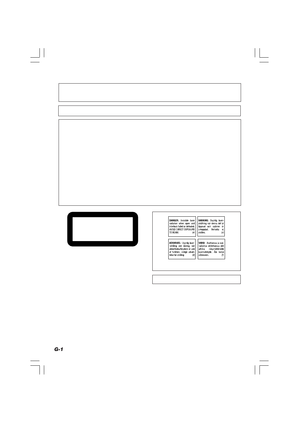 G-1 class 1 laser product | JVC XM-R70 User Manual | Page 2 / 20